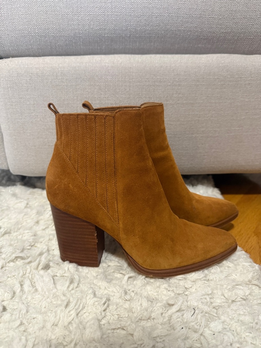 Mark Fisher Suede Block-Heel Ankle Boots
